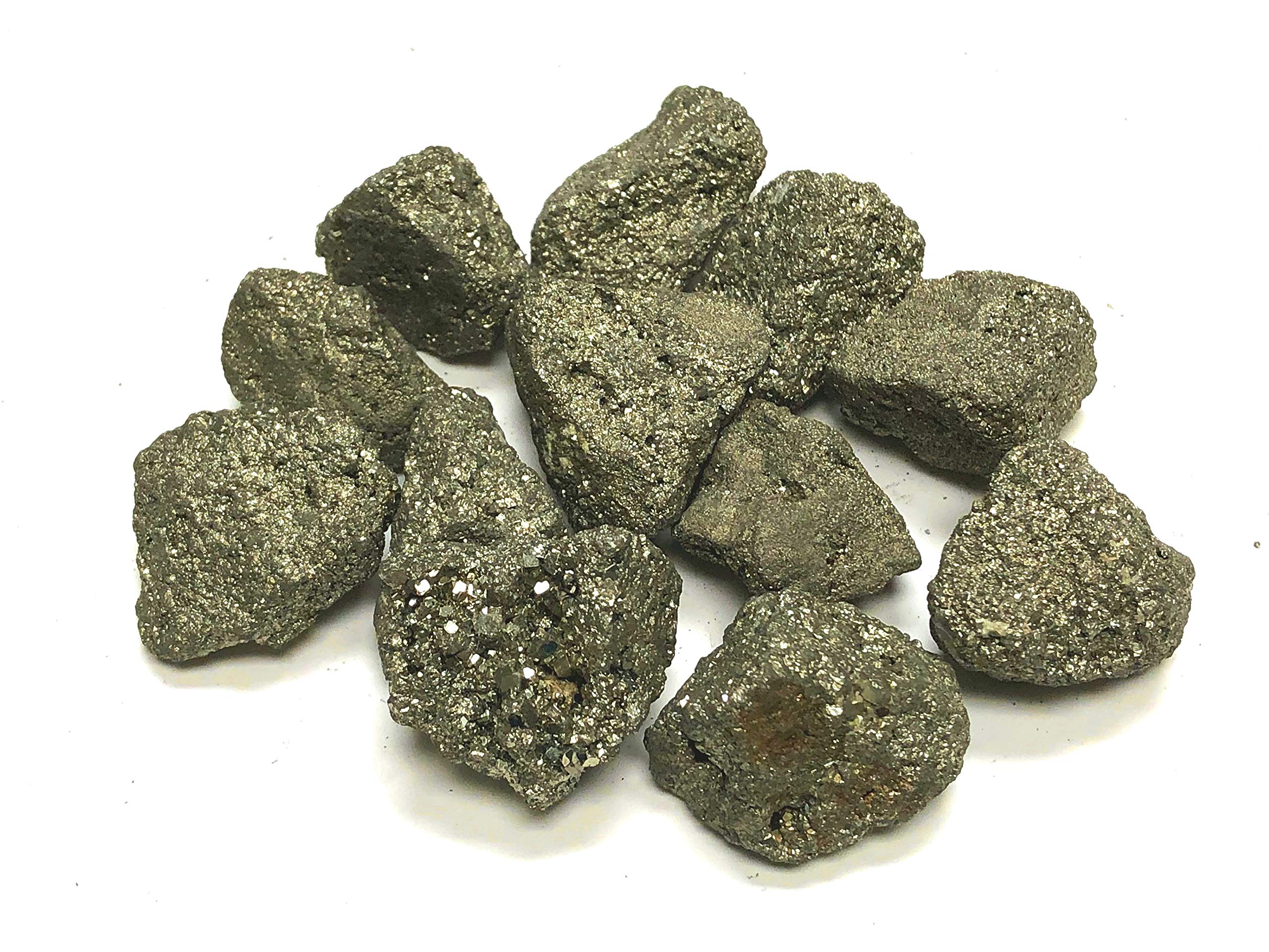 Tailles variées Zentron pyrite brute adaptées au lapidage.