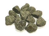 Tailles variées Zentron pyrite brute adaptées au lapidage.