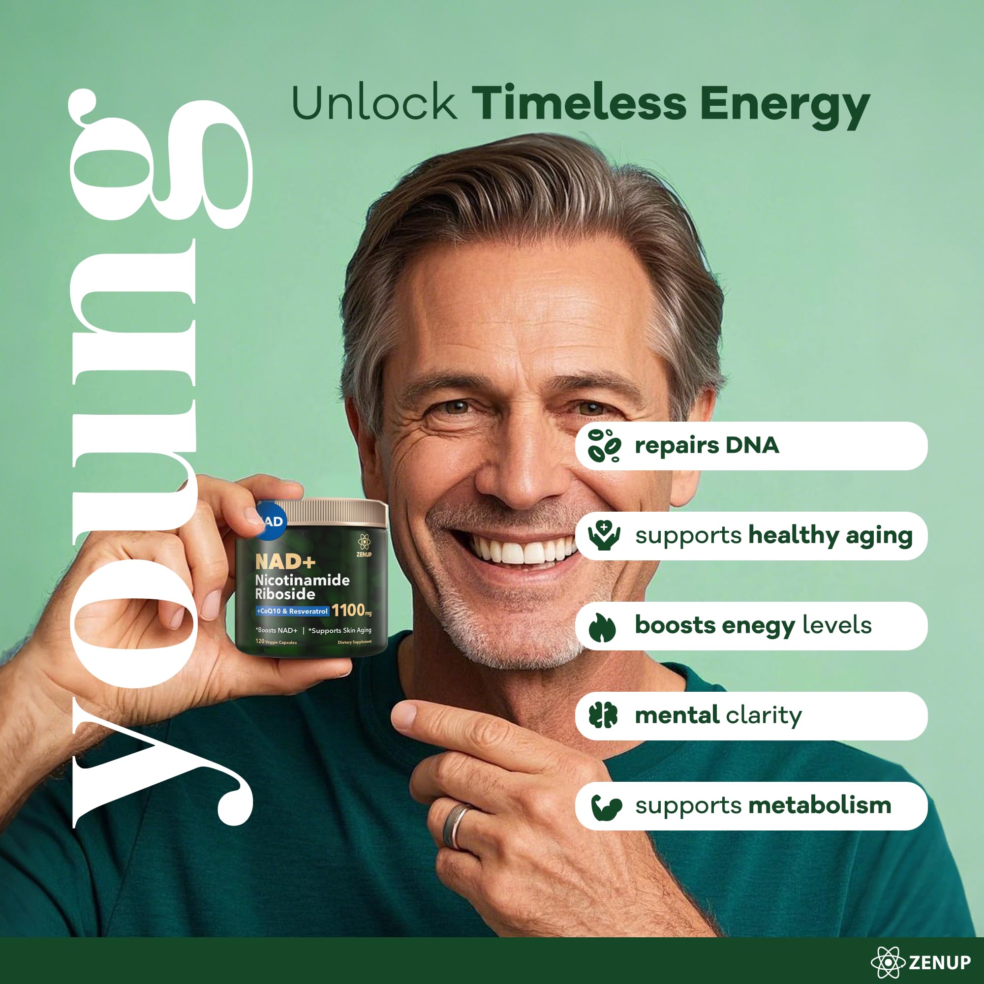 ZenUP NAD+ emballage boîte, présentation premium et fiable