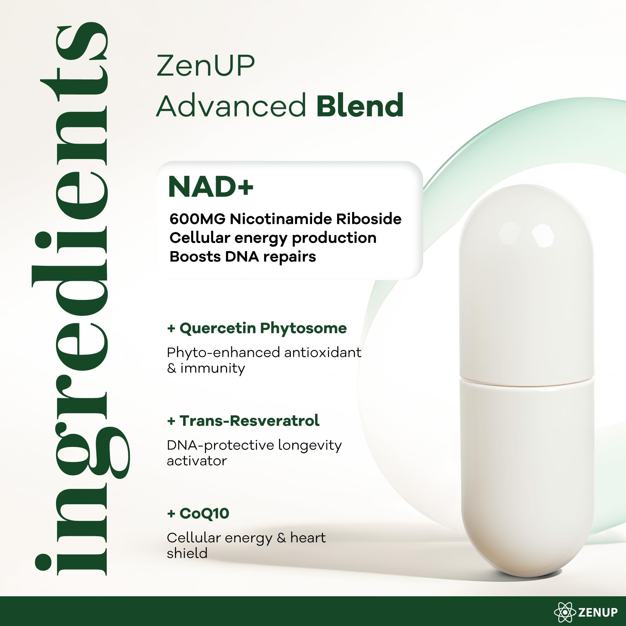 ZenUP NAD+ plan de travail prêt à prendre la dose quotidienne