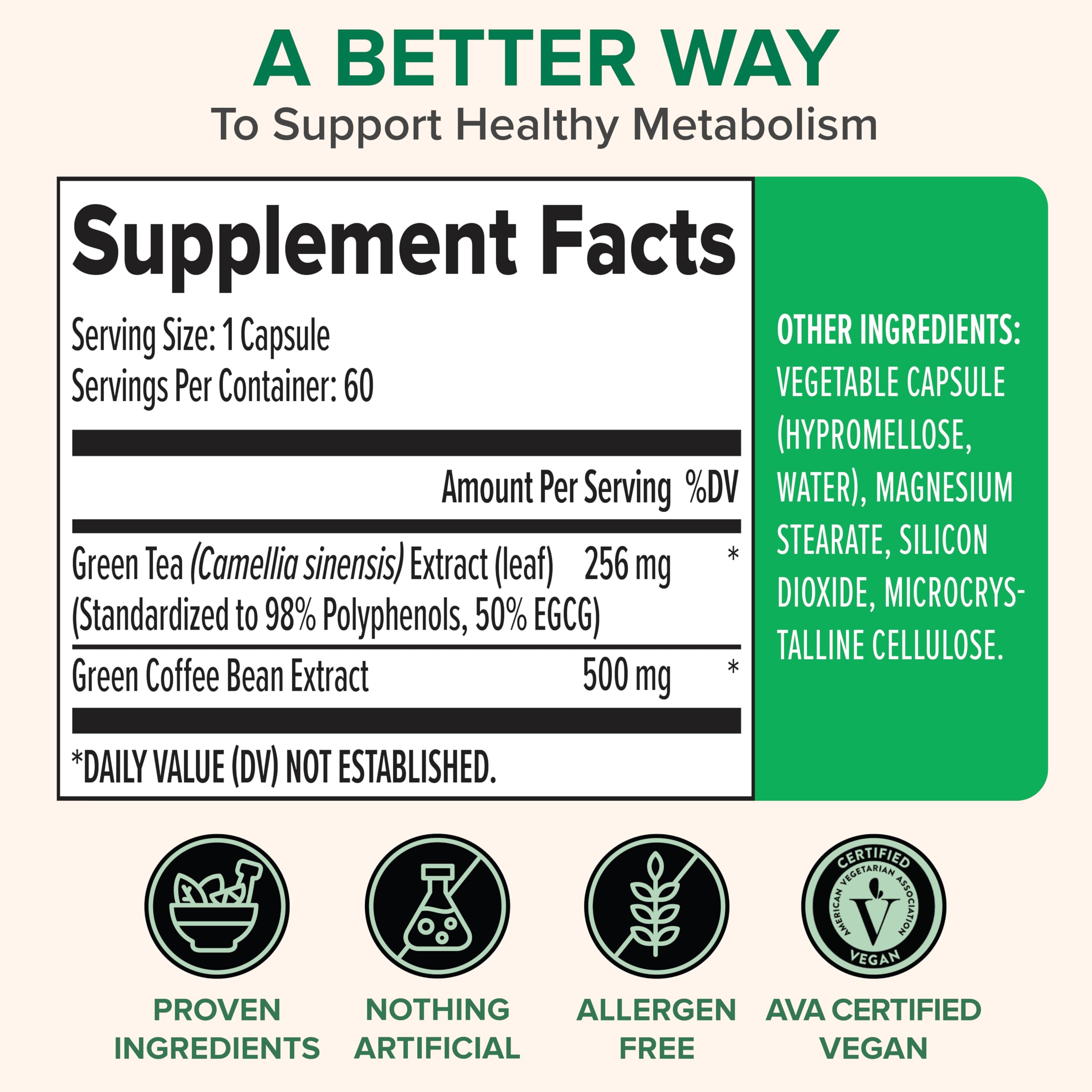 Zenwise Health: vue sur les gélules café vert et thé vert, soutien énergie.