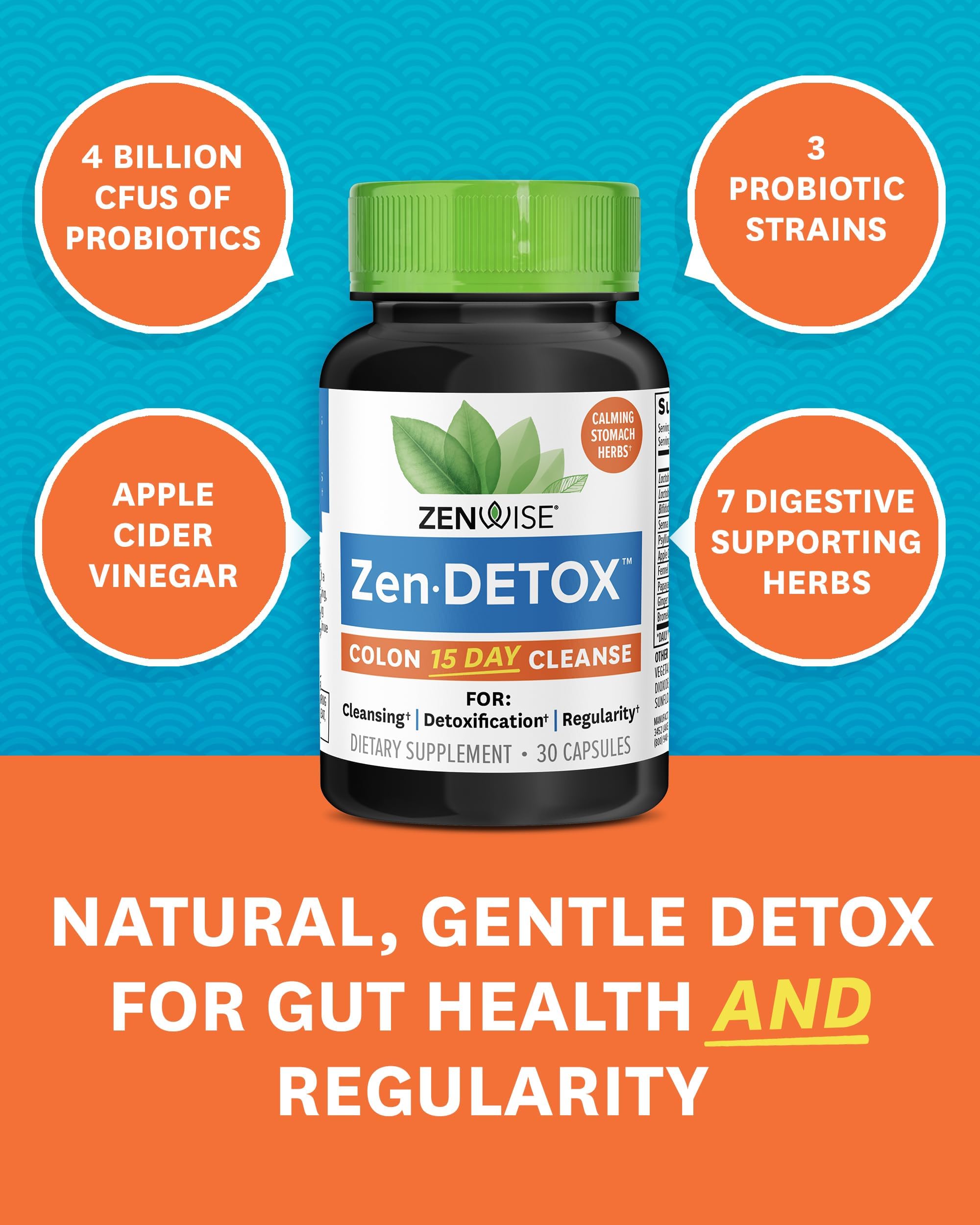 Zenwise Health plantes digestives séné et psyllium – soutien doux à la régularité.