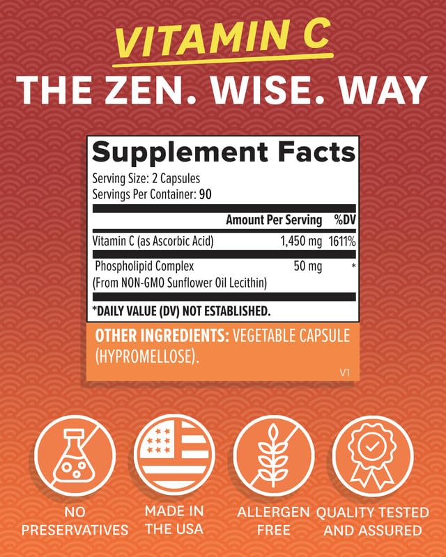 Vitamine C liposomale Zenwise Santé au goût neutre, utilisation quotidienne pratique.
