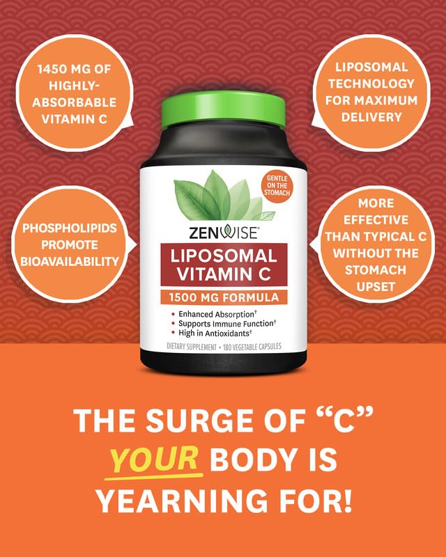 Formule avec phospholipides, douceur digestive potentielle dans Zenwise Santé Vitamin C liposomale.