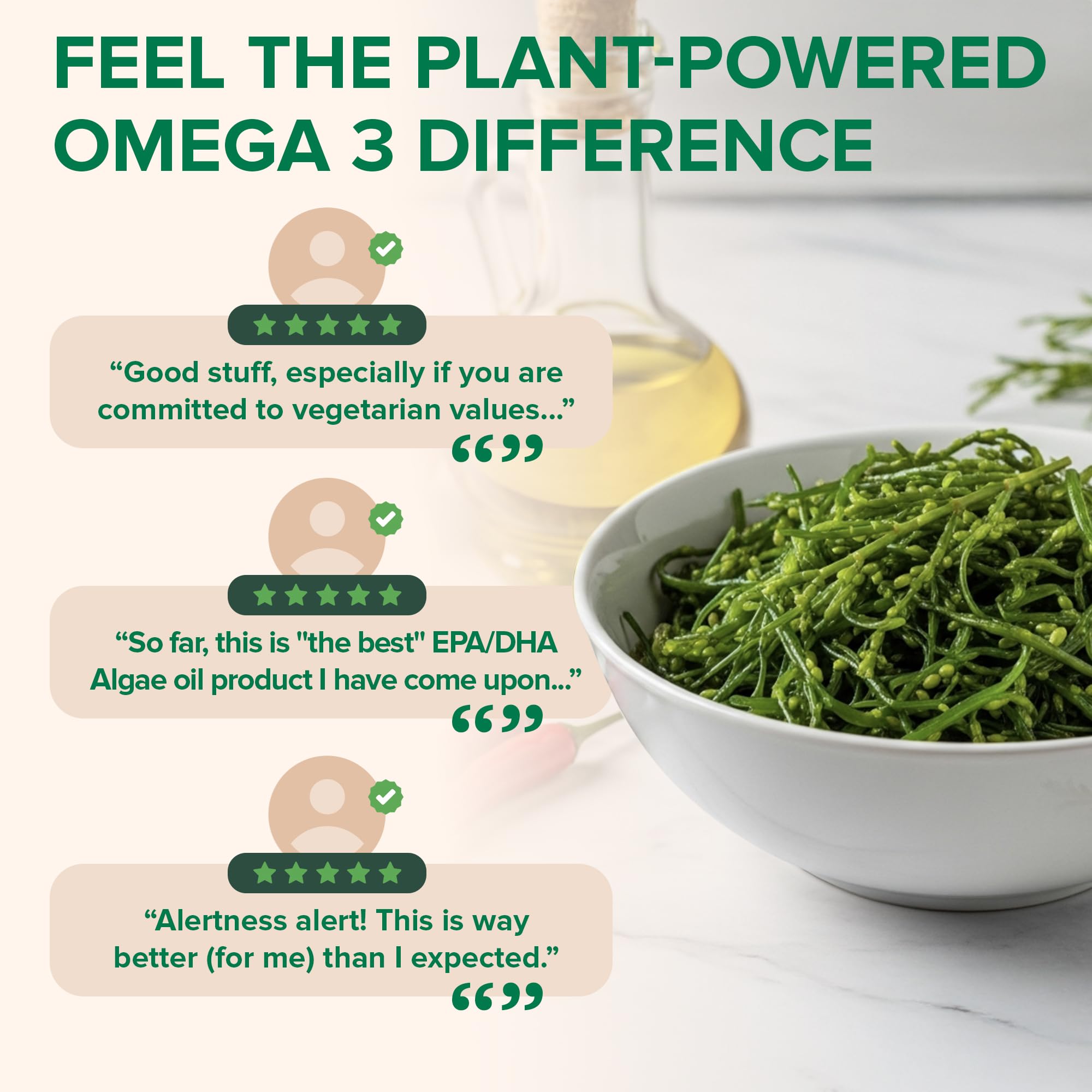 Zenwise Health Oméga-3 végan : dosage quotidien, deux gélules avec repas.