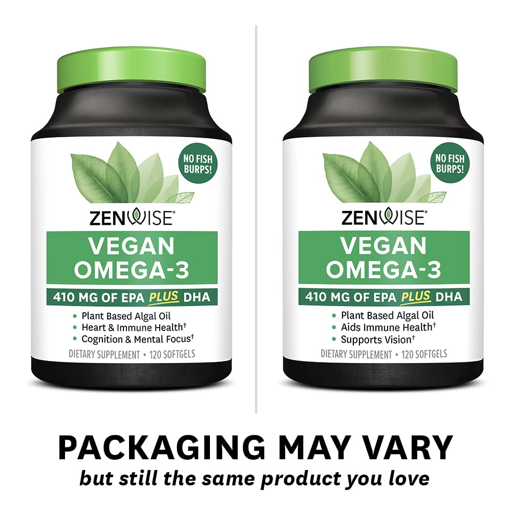 Zenwise Health Oméga-3 végan : soutien potentiel pour peau et énergie.