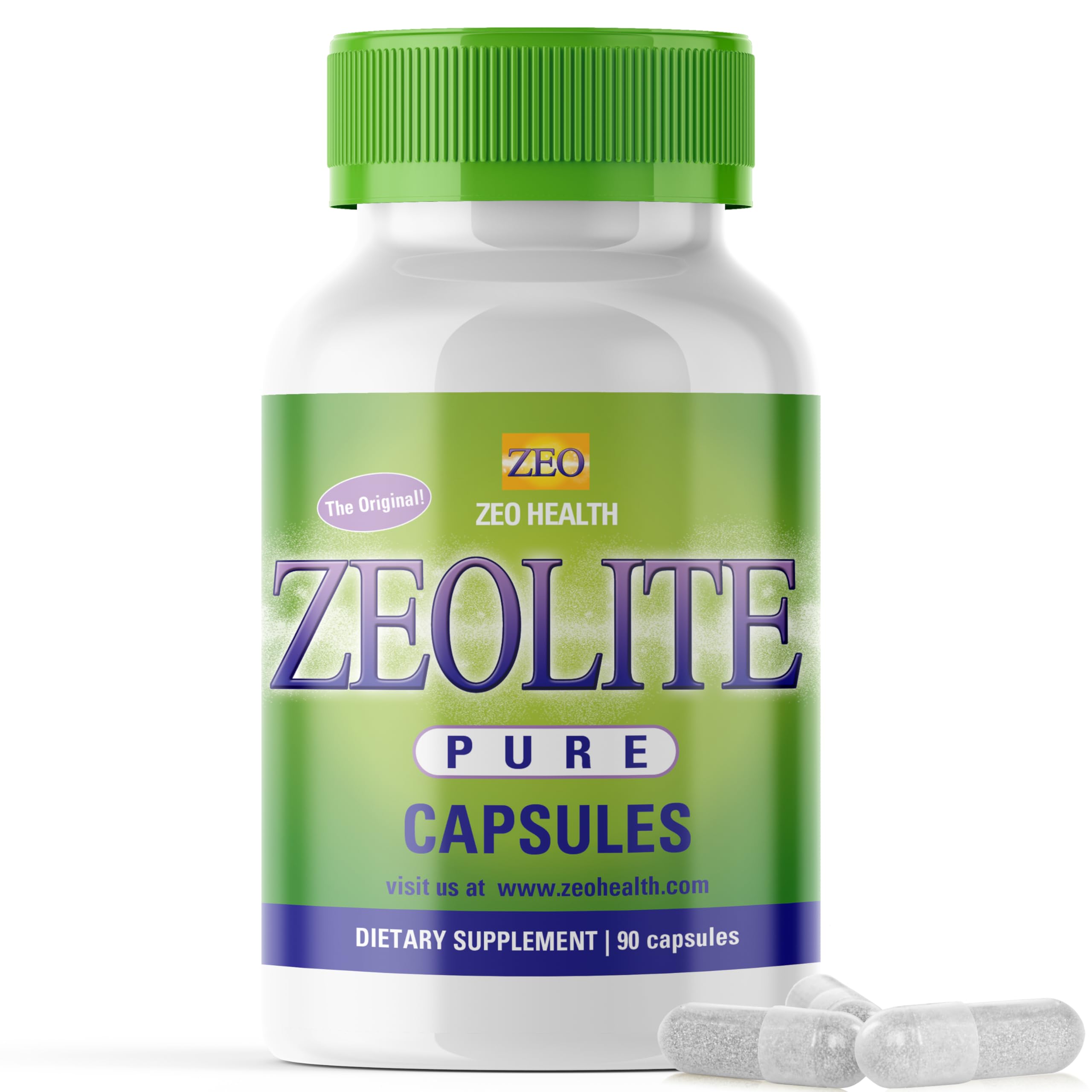 Zeo Health Zeolite Pure capsule sur emballage: soutien détox potentiel au quotidien