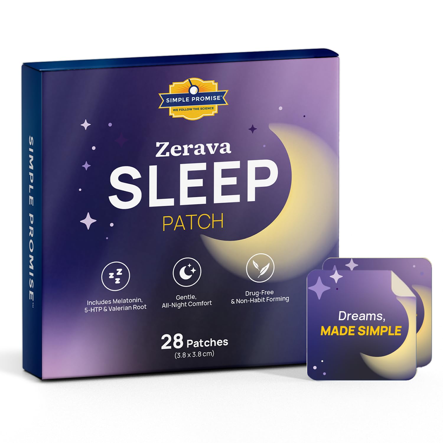 Patch Sommeil Zerava appliqué sur la peau, activité calmante et pratique.