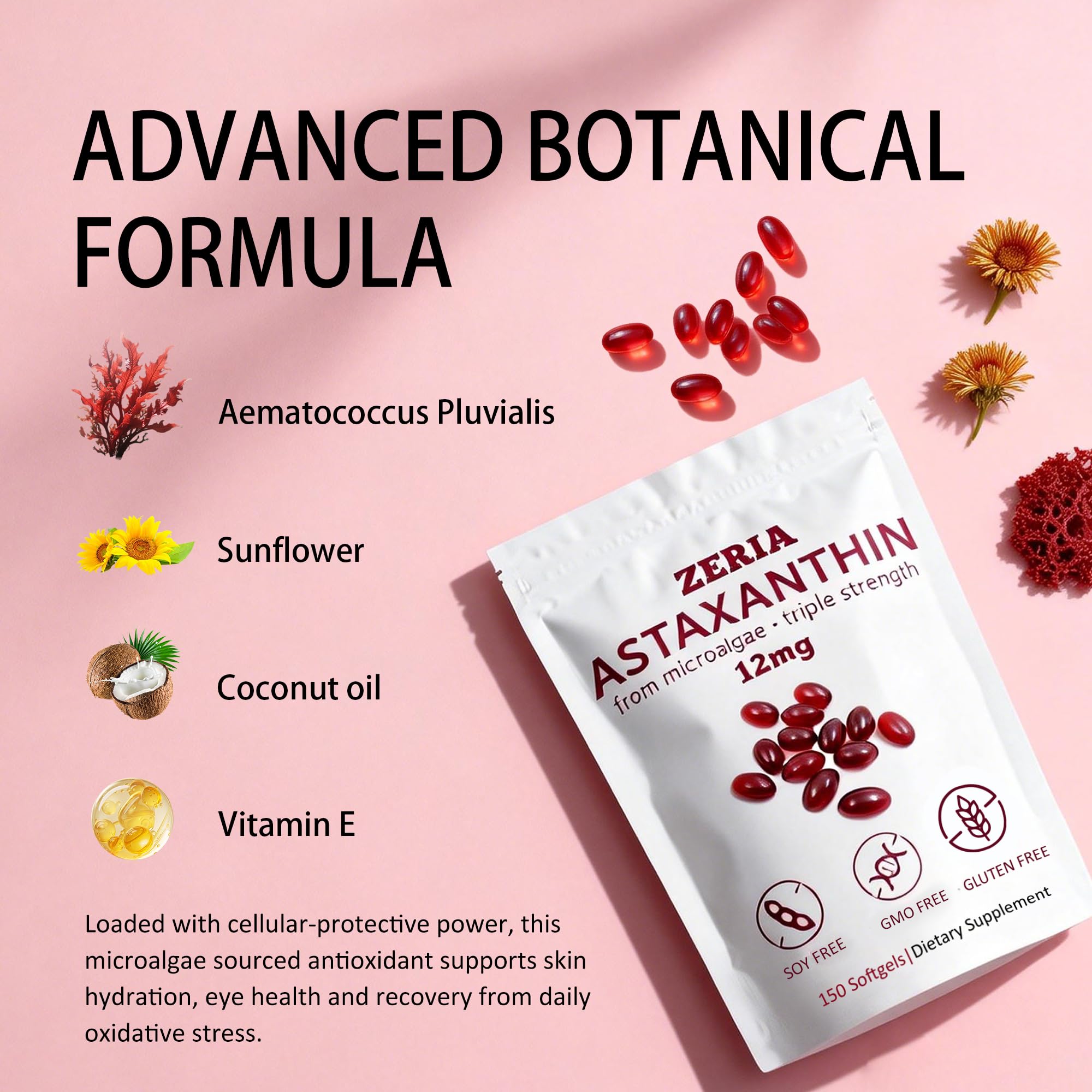 Zeria Astaxanthine gelules: gélules faciles à avaler et naturelles