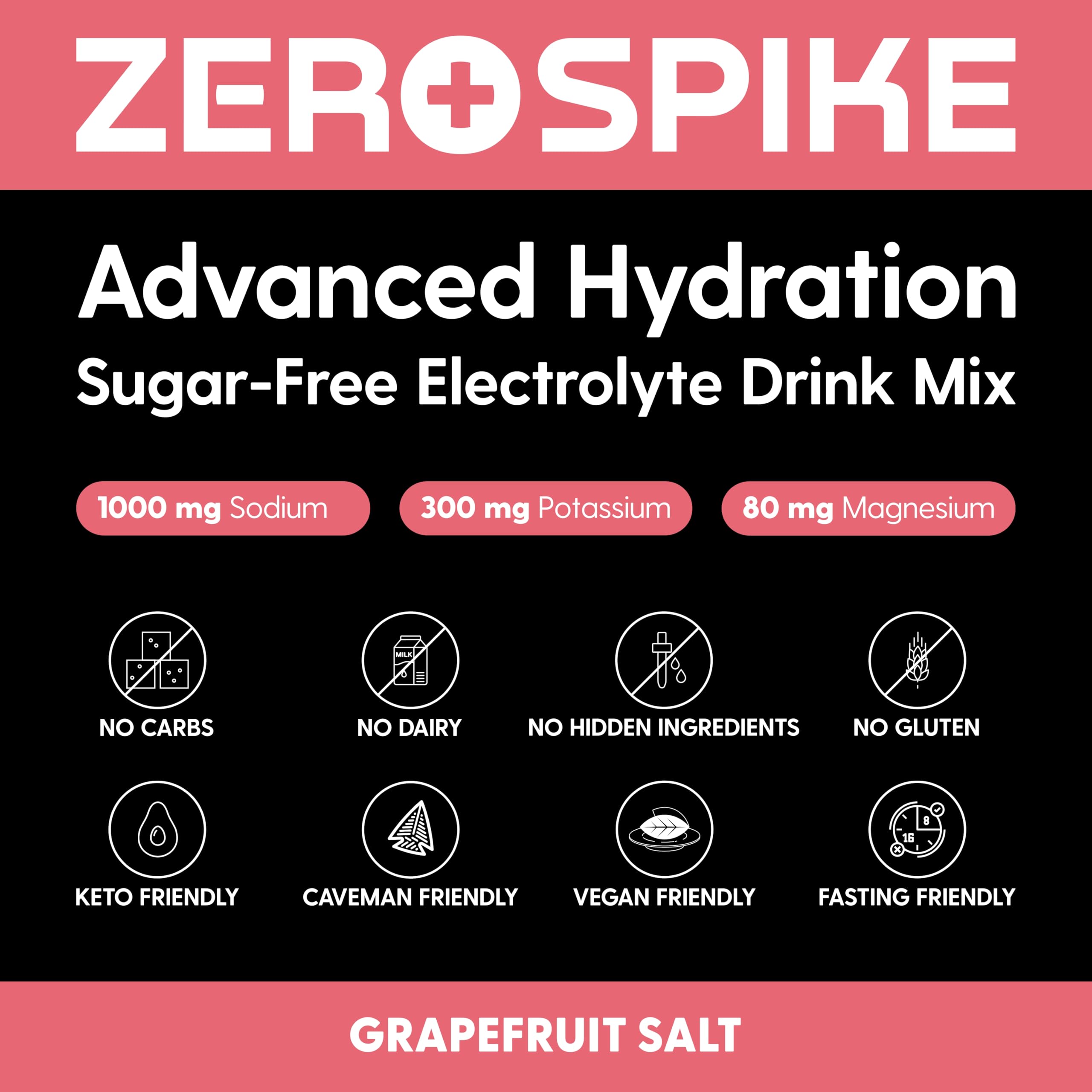 Doosettes Zerospike au goût pamplemousse, solution portable pour l’hydratation.