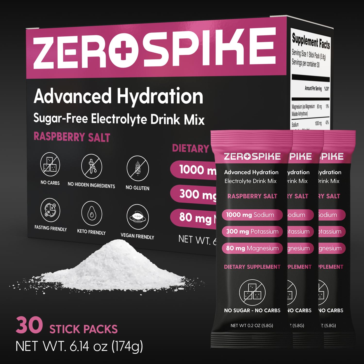 Zerospike sachets framboise – mélange ultra rapide après l'entrainement