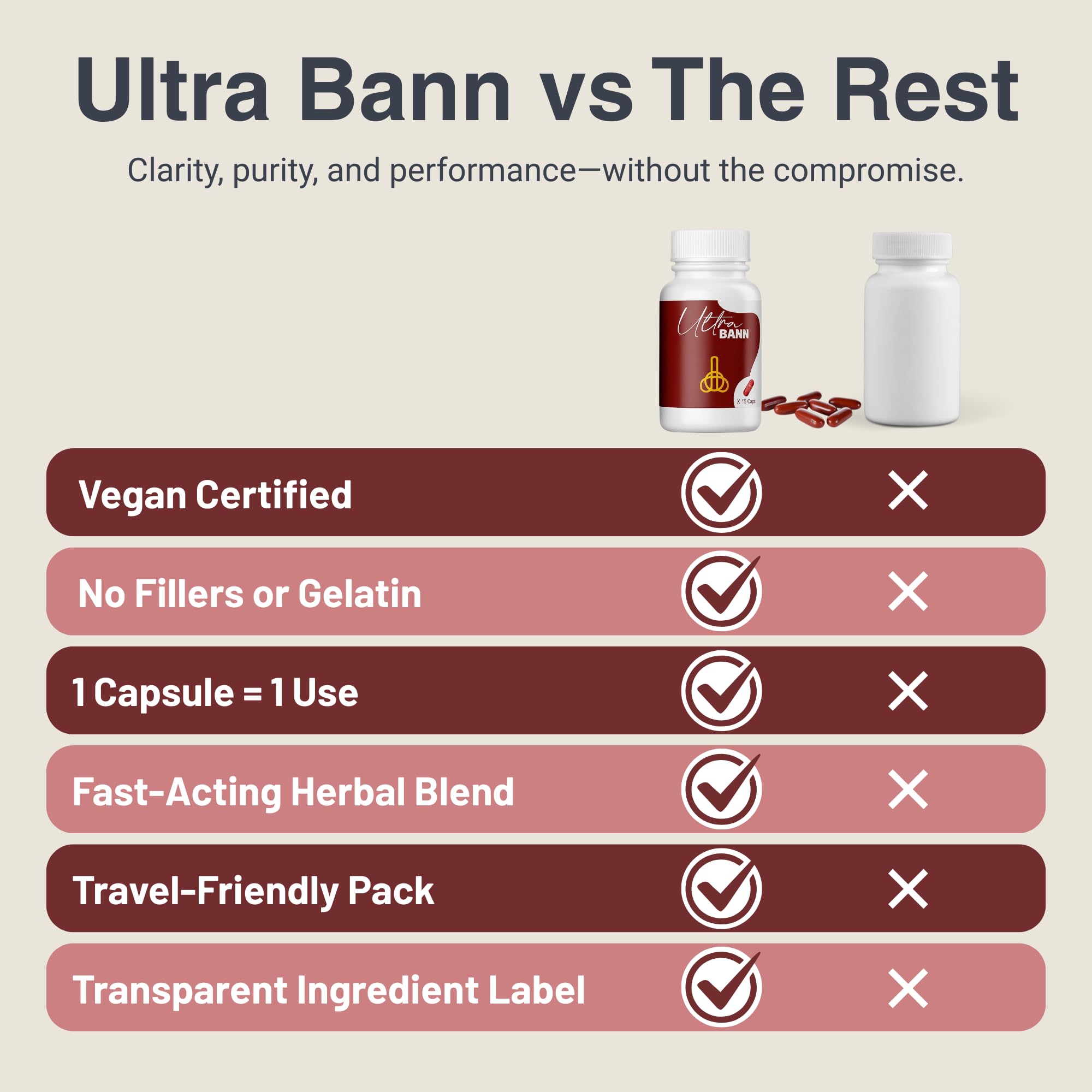Zest Of Moringa Ultra Bann – ingrédients naturels affichés et mélange d'herbes.