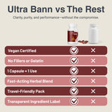 Zest Of Moringa Ultra Bann – ingrédients naturels affichés et mélange d'herbes.