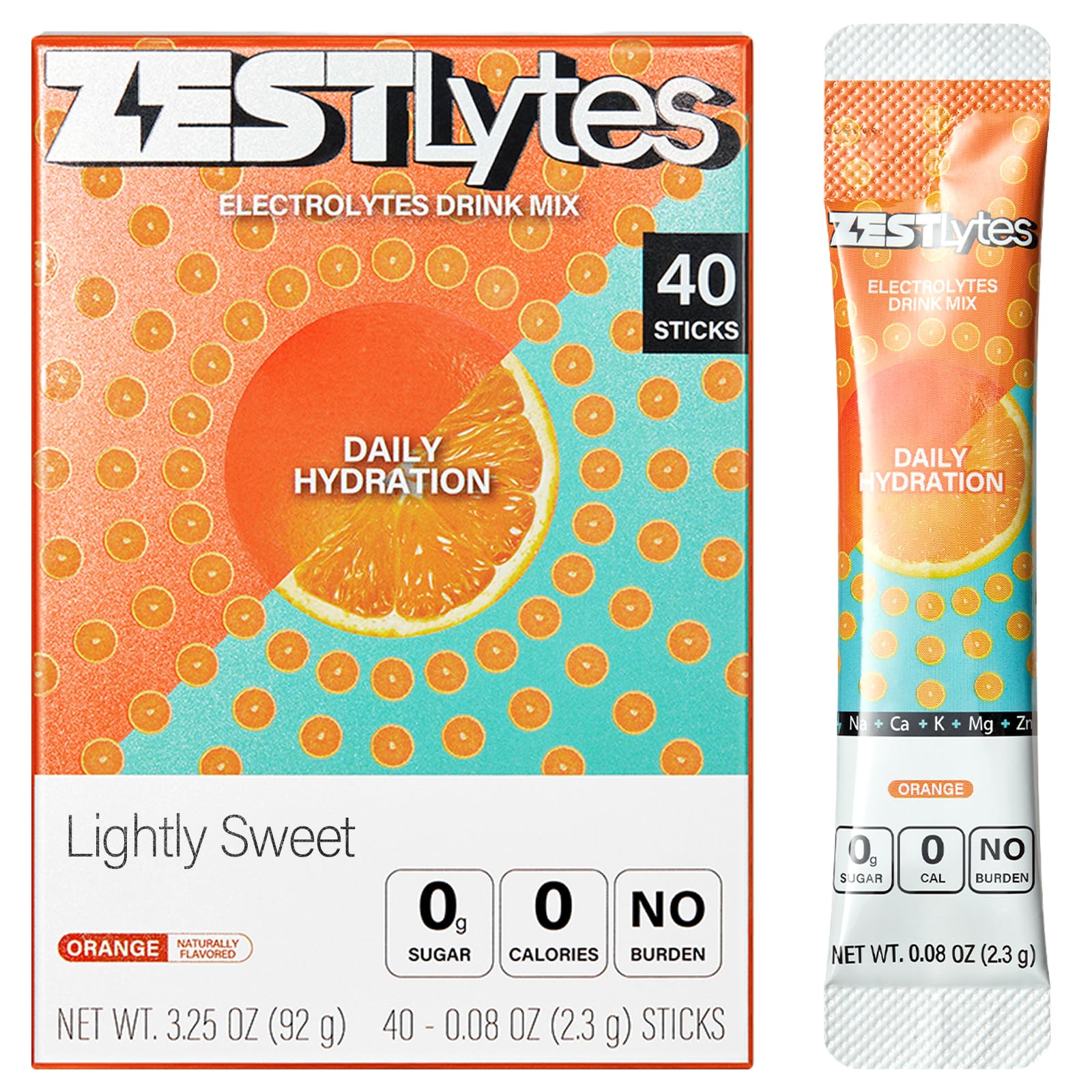 ZestLytes sachets orange hydratation légère pour une boisson quotidienne