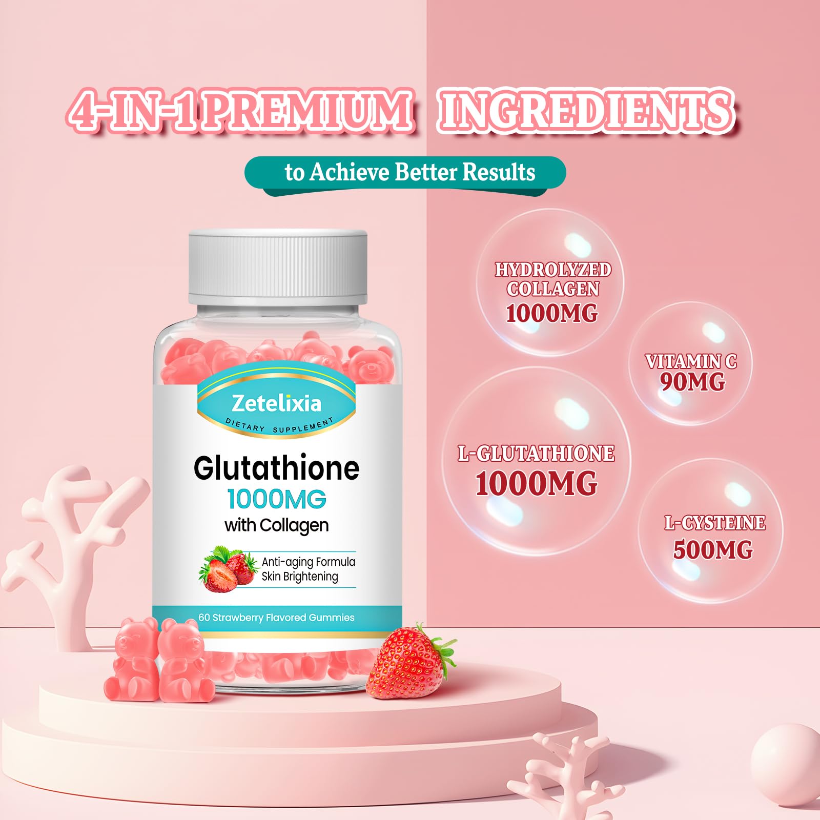 Ingrédients clés : glutathion, collagène, cystéine et vitamine C