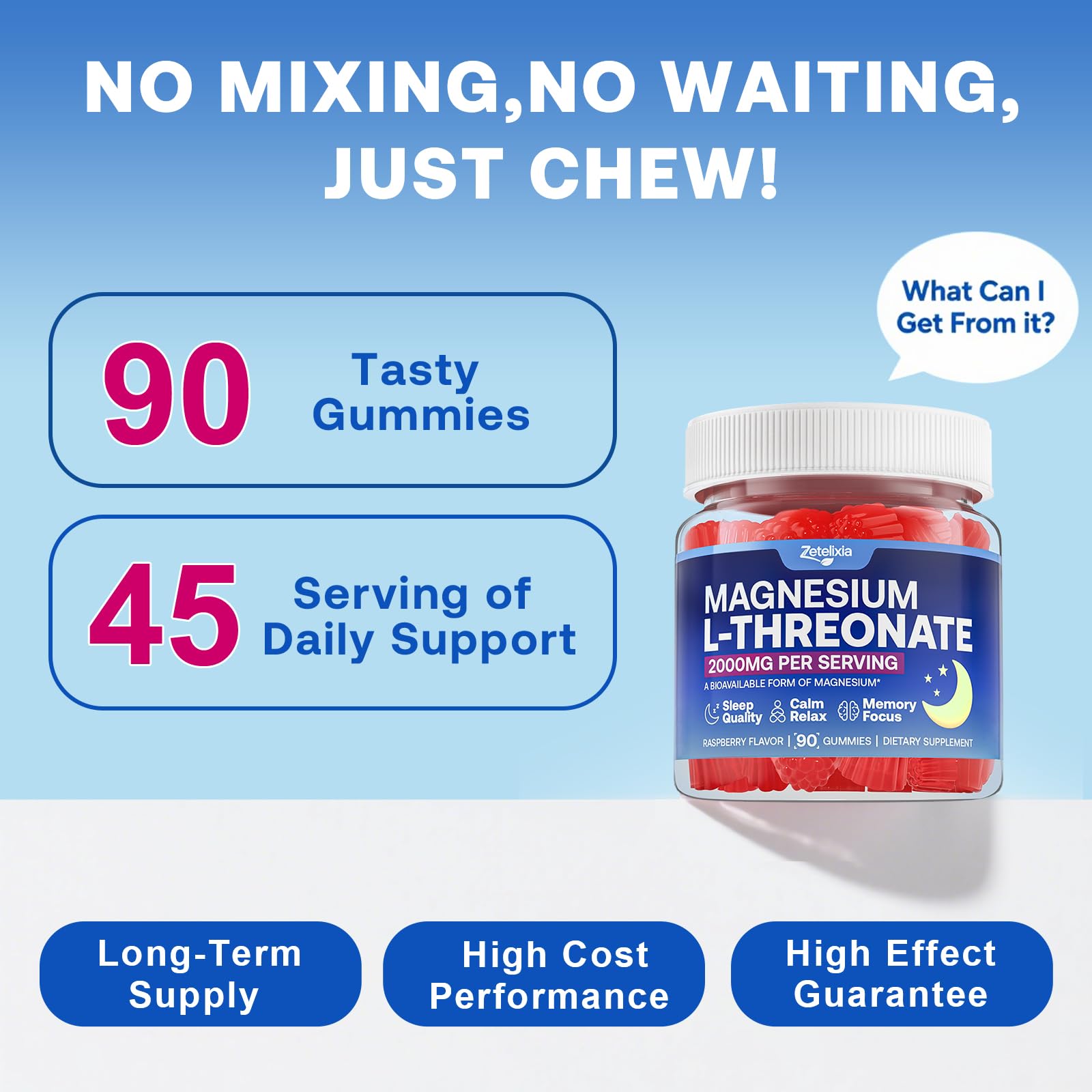 Gummies Zetelixia sans OGMs, produit en laboratoire certifié.