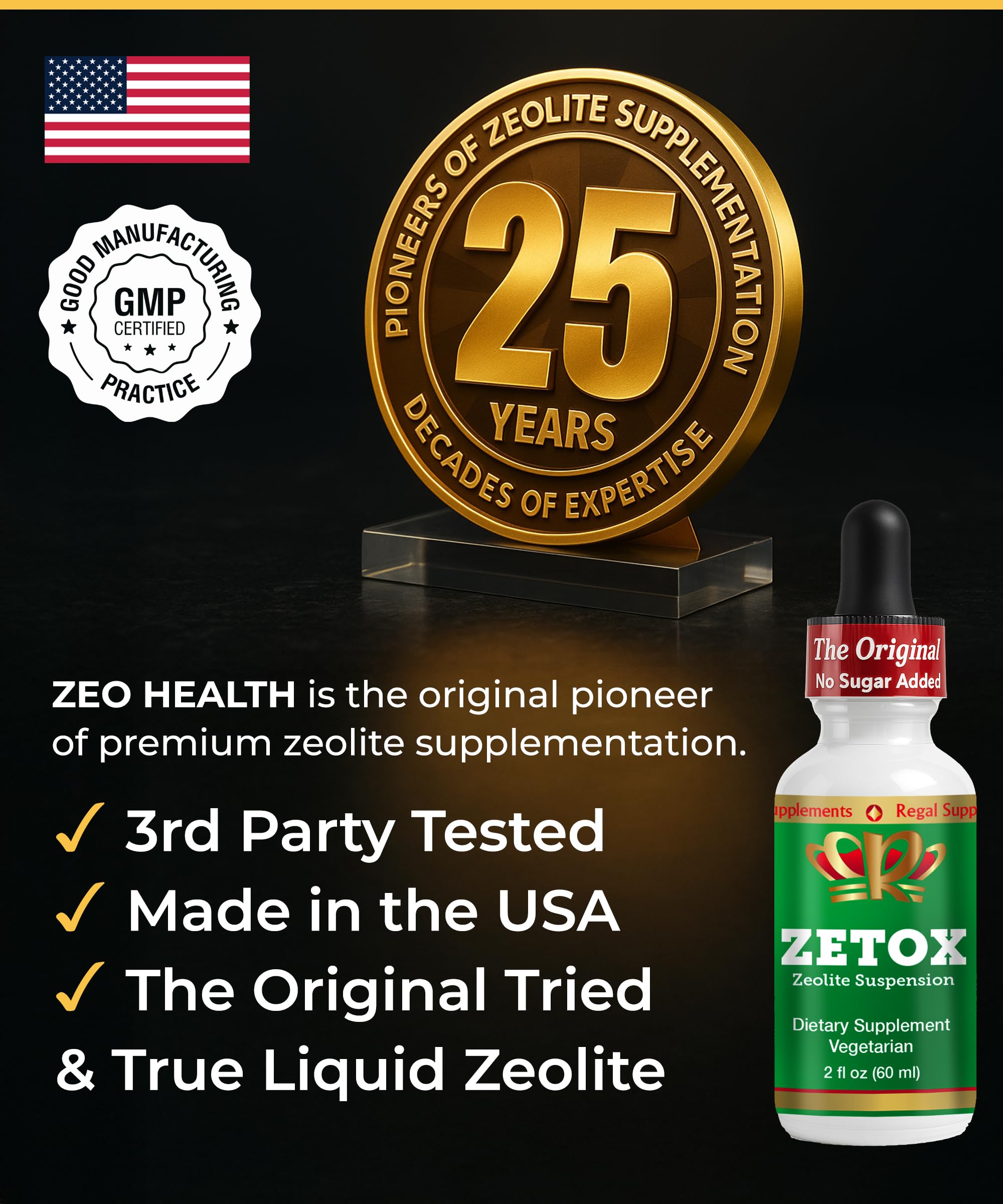 Zeo Health ZETOX – fabrication américaine, normes élevées de sécurité.
