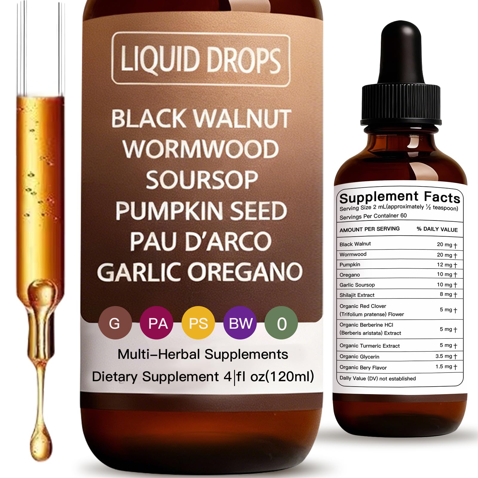 ZEYARUIBO flacon armoise-noix-noire: soutien digestif potentiel grâce à une formule naturelle.