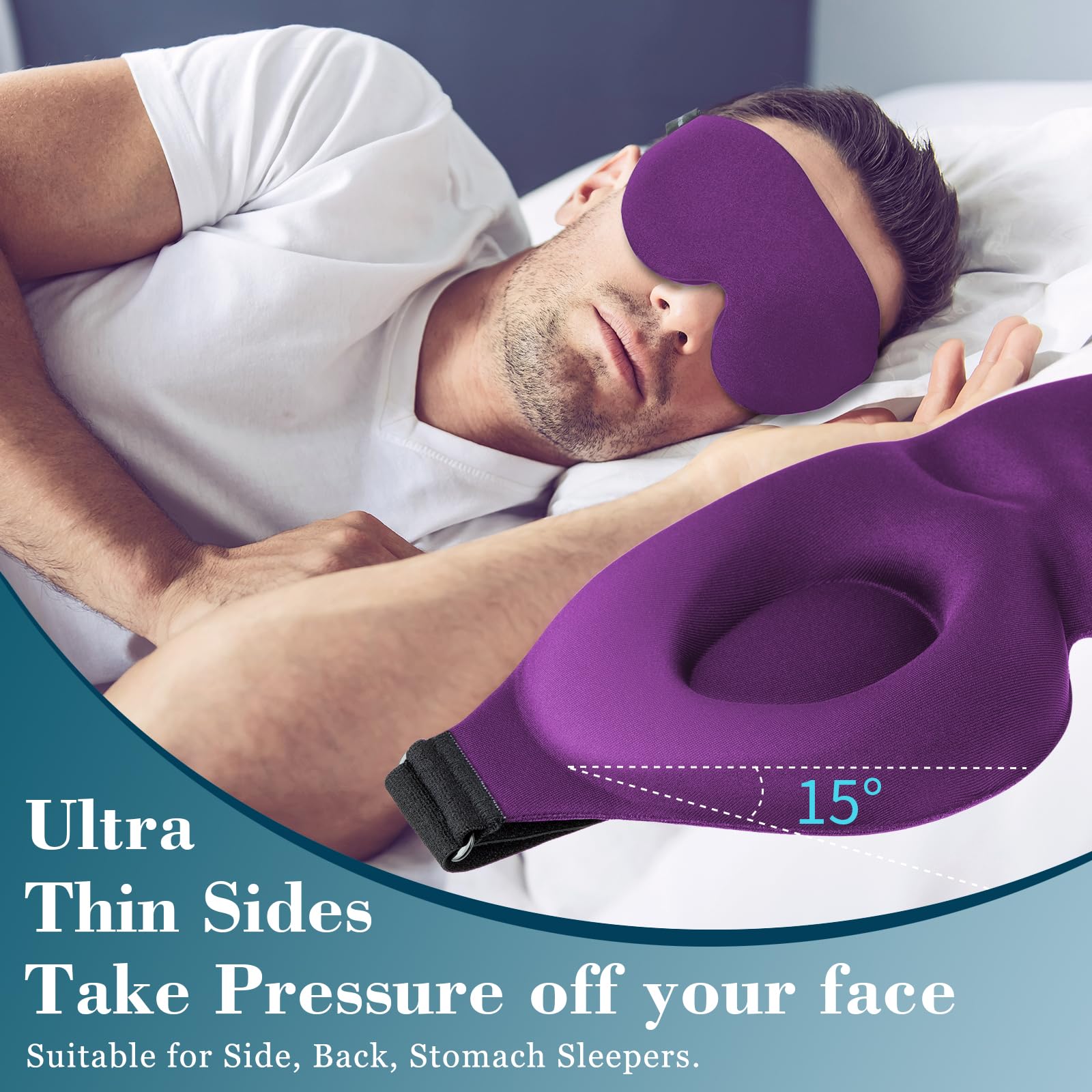 ZGGCD Masque Sommeil mémoire respirant: mousse mémoire et tissu qui permettent de respirer.