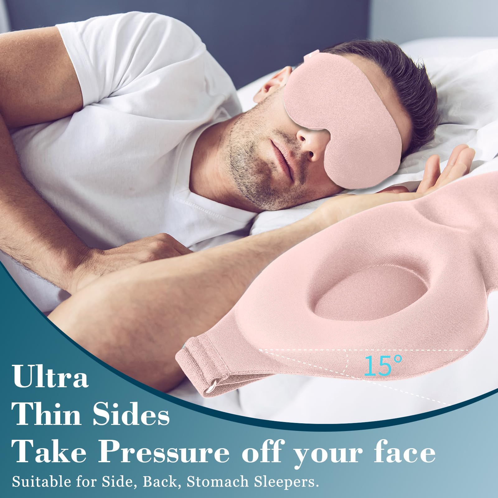 Masque ZGGCD Sommeil – zone nez dégagée et lumière bloquée.