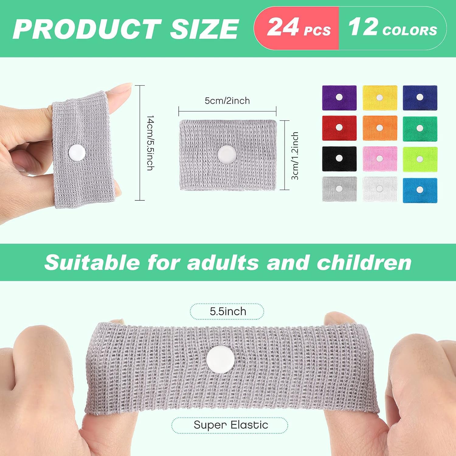 Bracelet Zhanmai anti-nausée couleurs variées, adapté enfants et adultes
