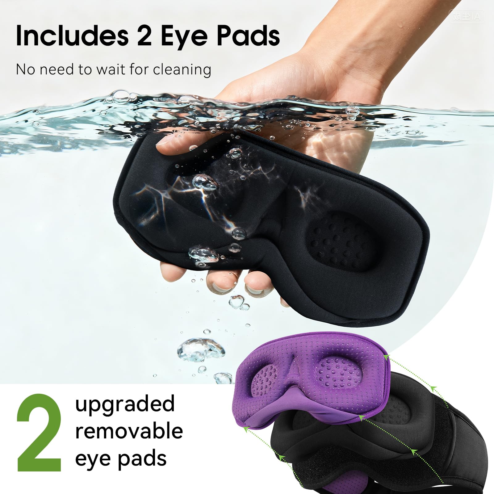 ZHENYEMEI coussins 3D détachables offrant un confort oculaire personnalisable.