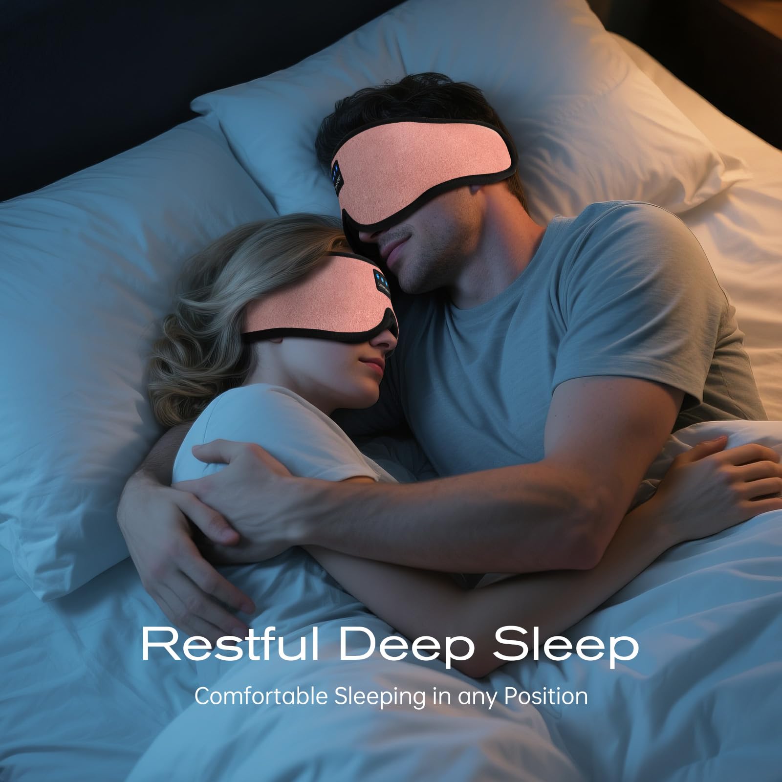 ZHENYEMEI masque yeux 3D avec haut-parleurs intégrés et connectivité sans fil