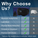 ZHENYEMEI masque-sommeil bluetooth: léger et pliable pour voyager discrètement.