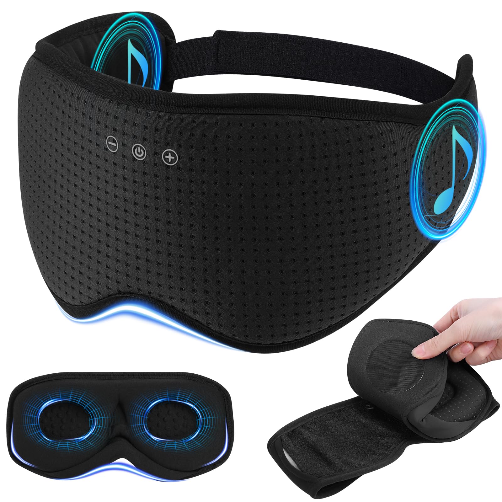 ZHENYEMEI masque sommeil Bluetooth avec enceintes pour écouter musique sans fil