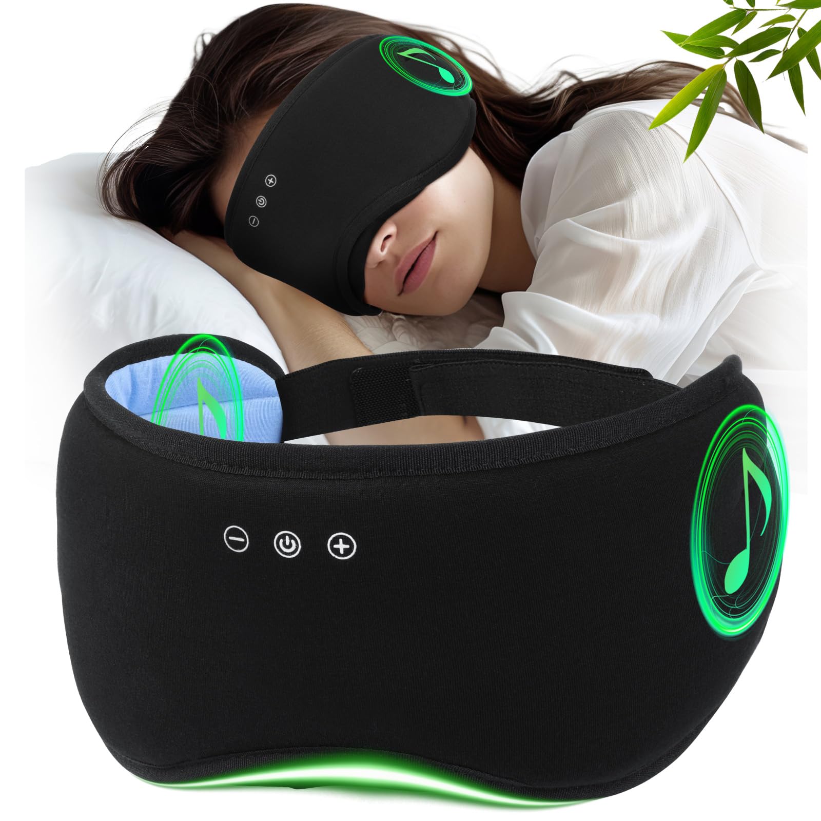 ZHENYEMEI masque-yeux-bluetooth pour sommeil profond grâce à l’obscurité totale.