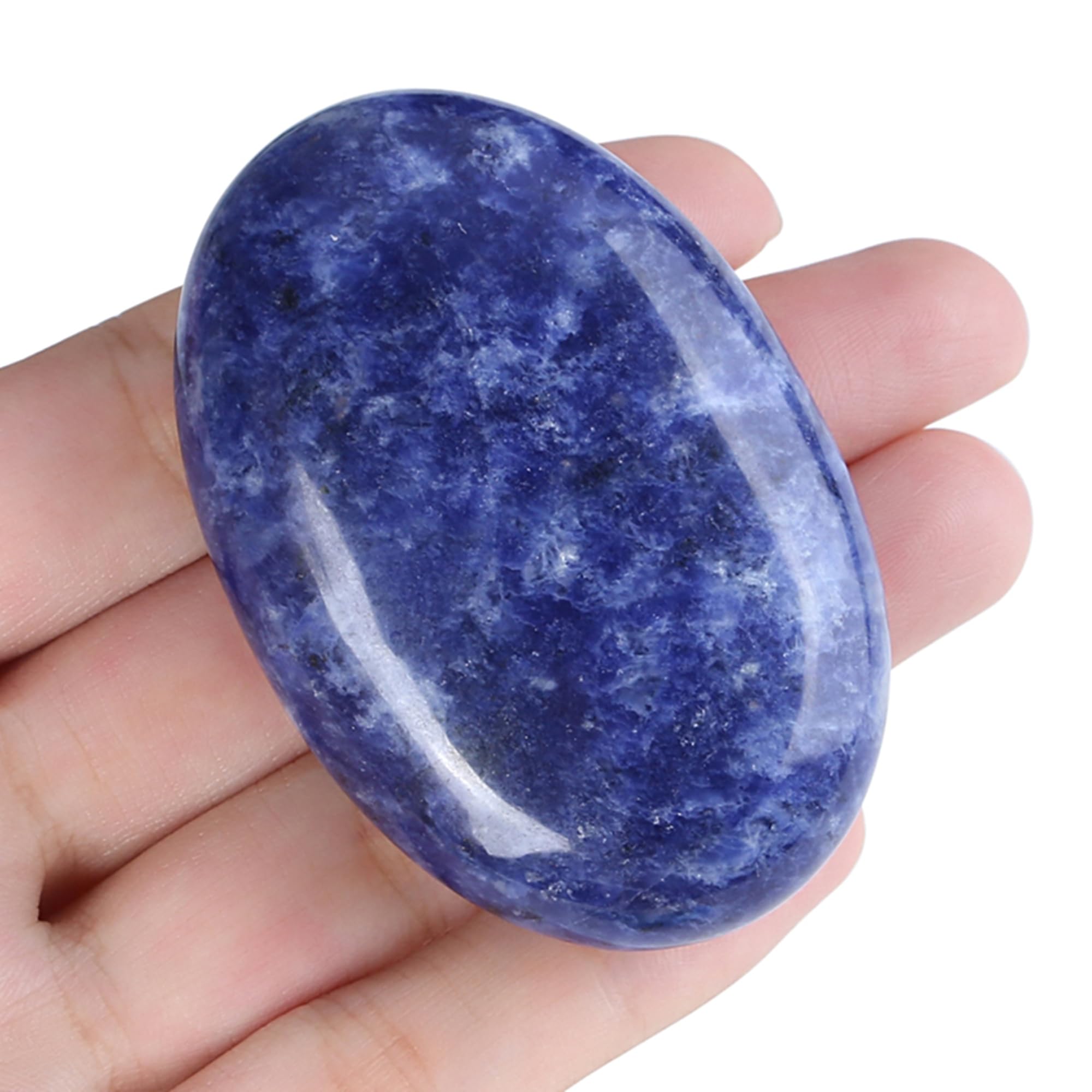 ZHIYUXI pierre paume sodalite bleu pour énergie et concentration lors de méditation.