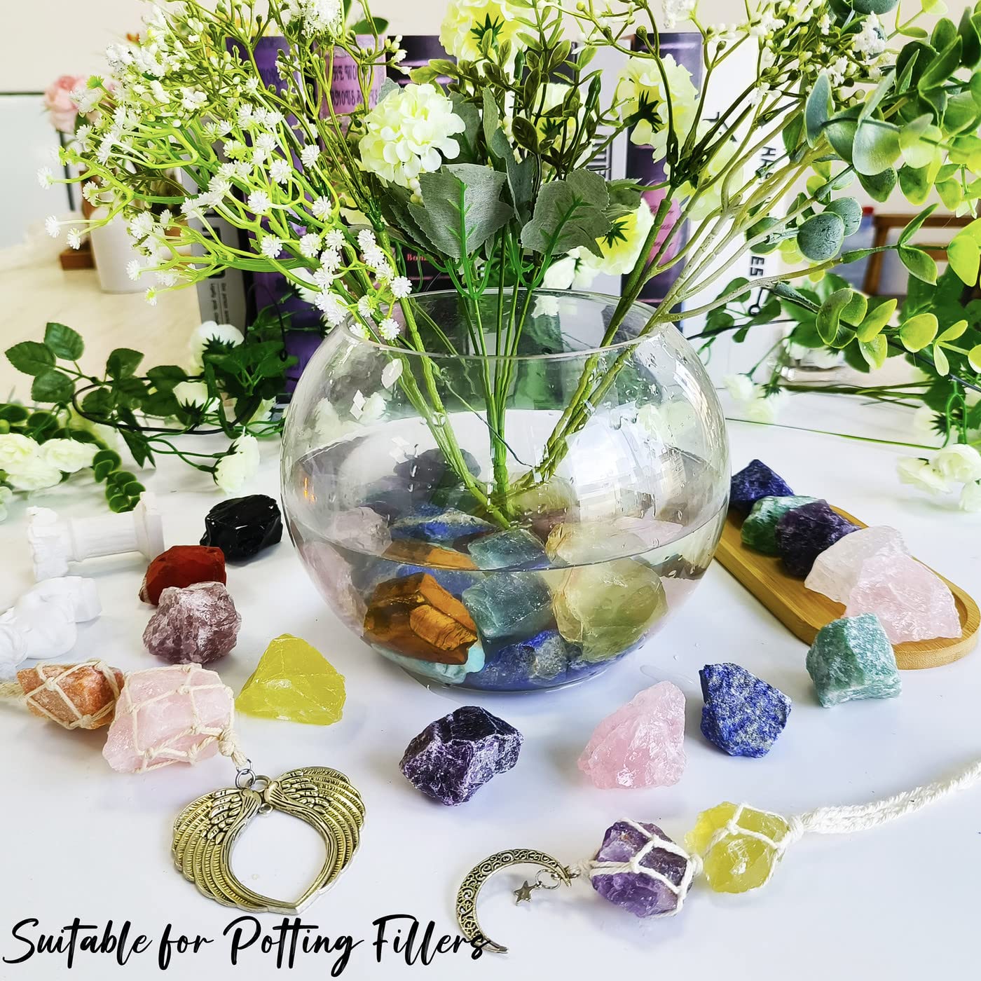 Galet décoratif amazonite ZHIYUXI pour fontaine et ambiance zen.
