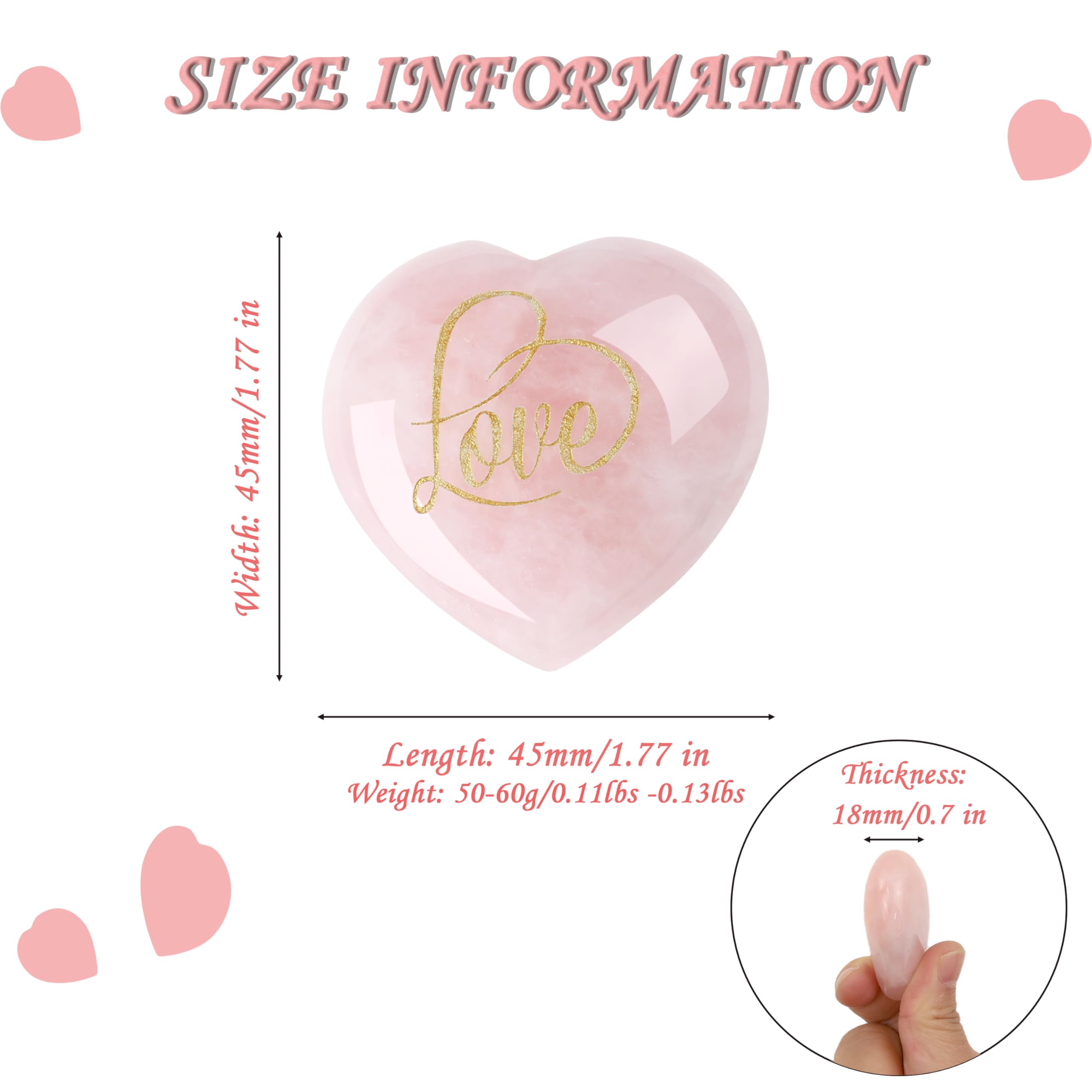 ZHIYUXI cœur-rose-quartz-ambiance-chambre: touche douce pour le bien-être quotidien.