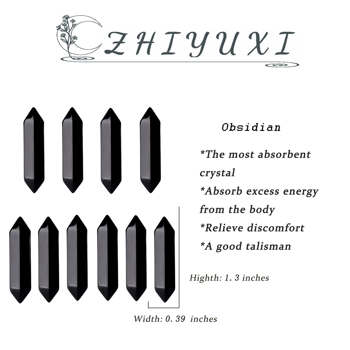 ZHIYUXI obsidienne noire – accessoire de méditation sur table ou étagère.