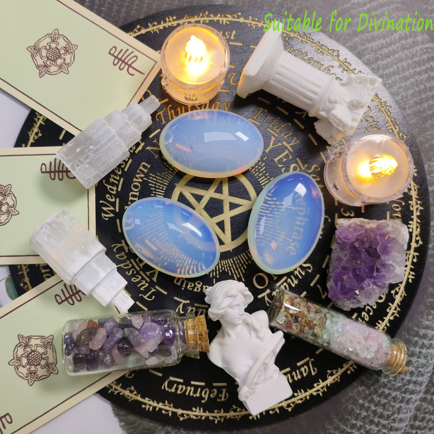ZHIYUXI Opalite, pierre palmée ovale-cadeau, cadeau raffiné et significatif.