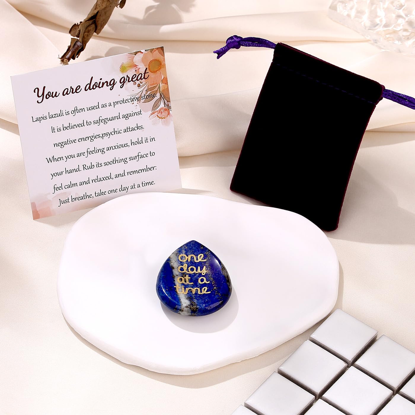 ZHIYUXI pierre lapis-lazuli détent tactile favorisant la détente
