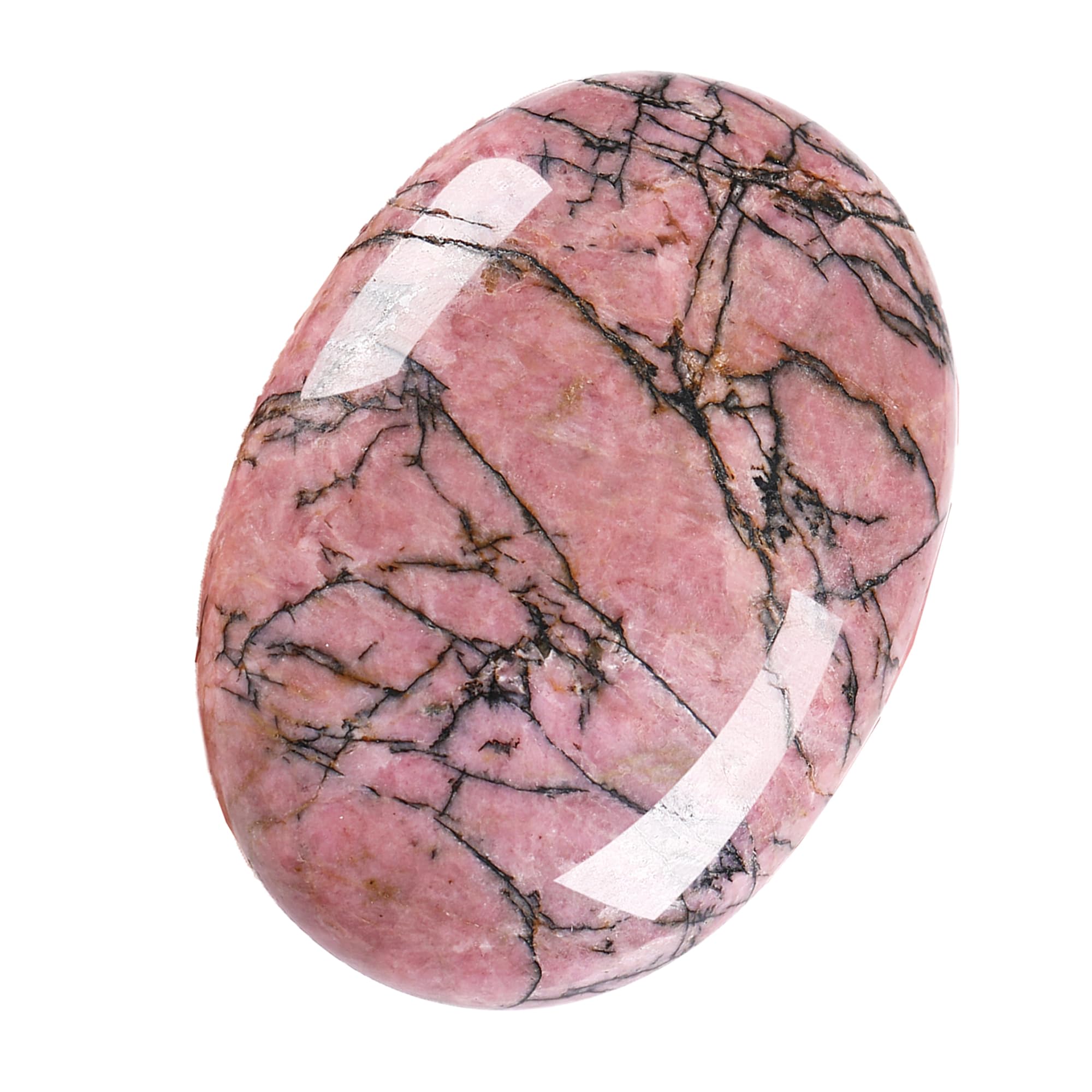 ZHIYUXI Rhodonite, pierre paume ovale, idéale pour méditation et équilibre des énergies.