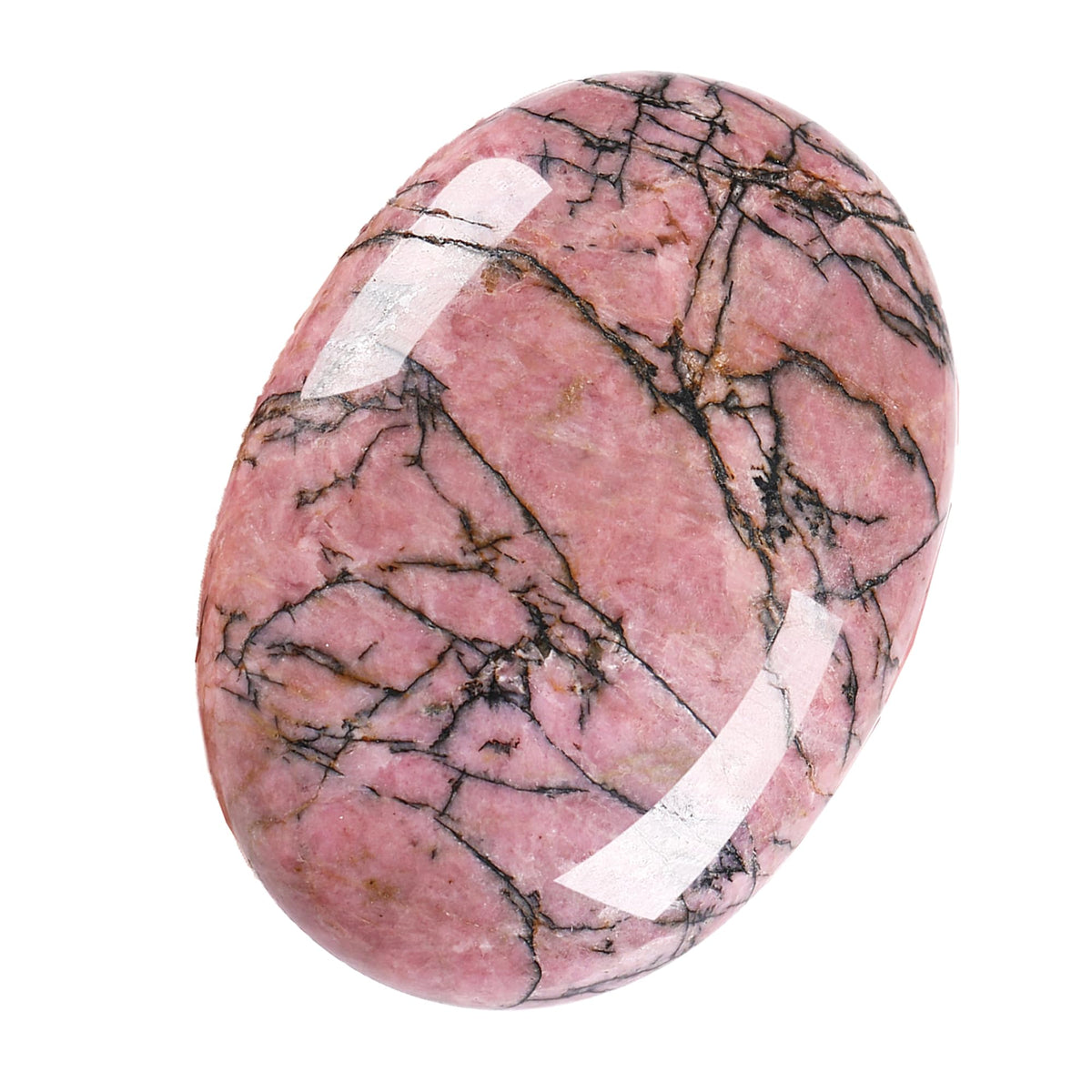ZHIYUXI Rhodonite, pierre paume ovale, idéale pour méditation et équilibre des énergies.