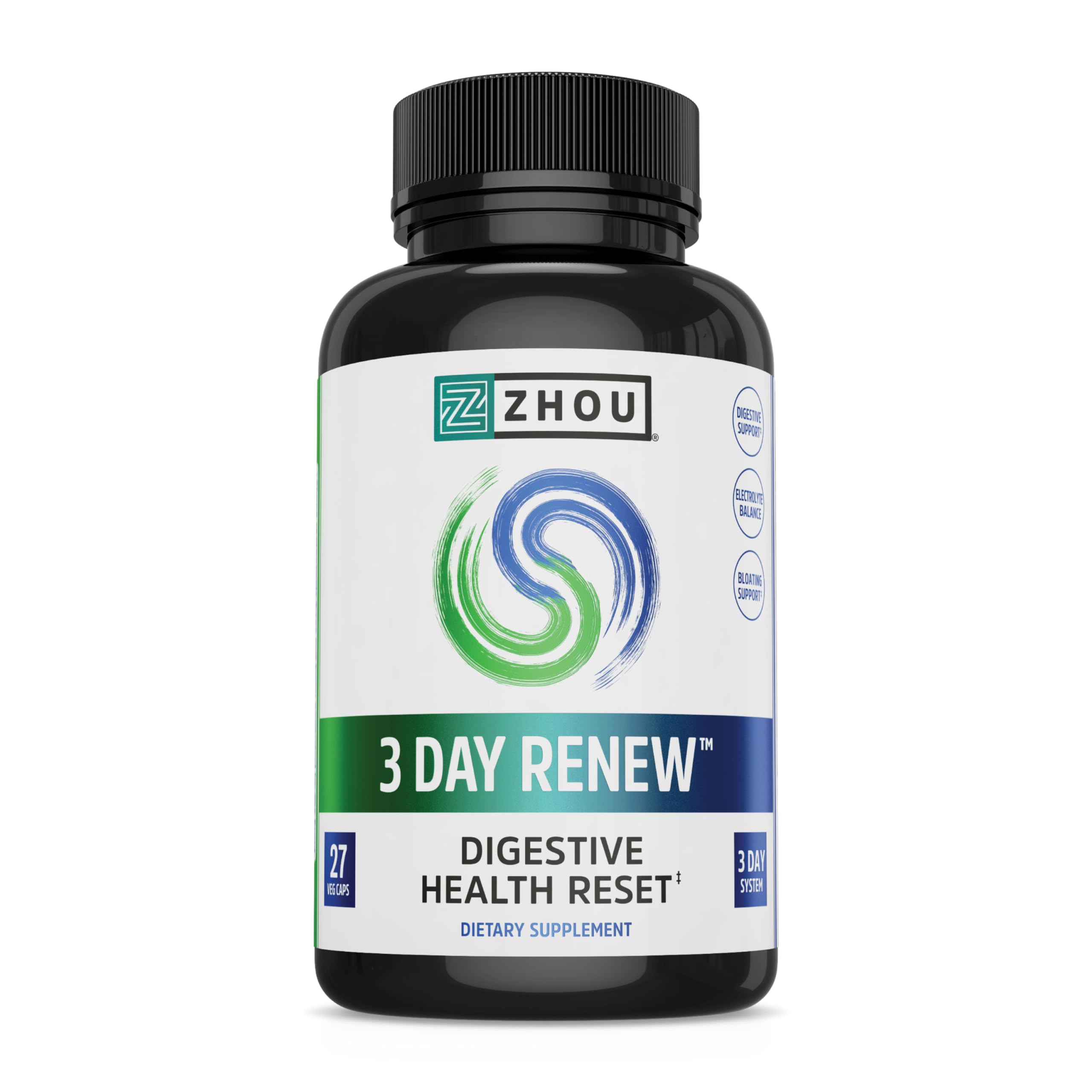 ZHOU 3 Day Renew – Bouteille de gélules pour un soutien digestif pratique