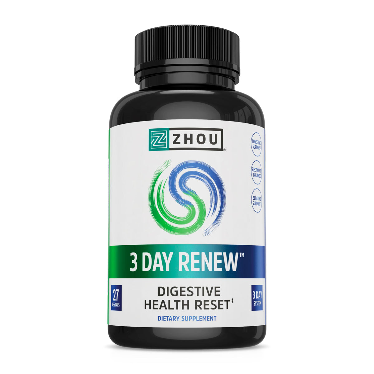 ZHOU 3 Day Renew – Bouteille de gélules pour un soutien digestif pratique