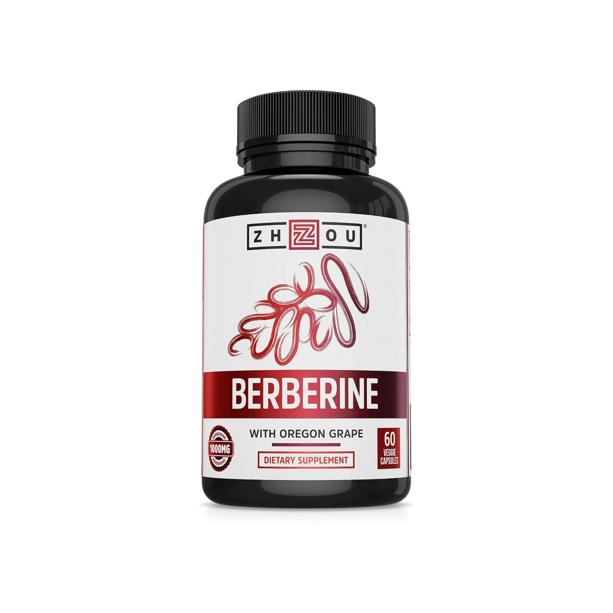 ZHOU Berberine : bouteille de capsules végétales, soutien potentiel au métabolisme.