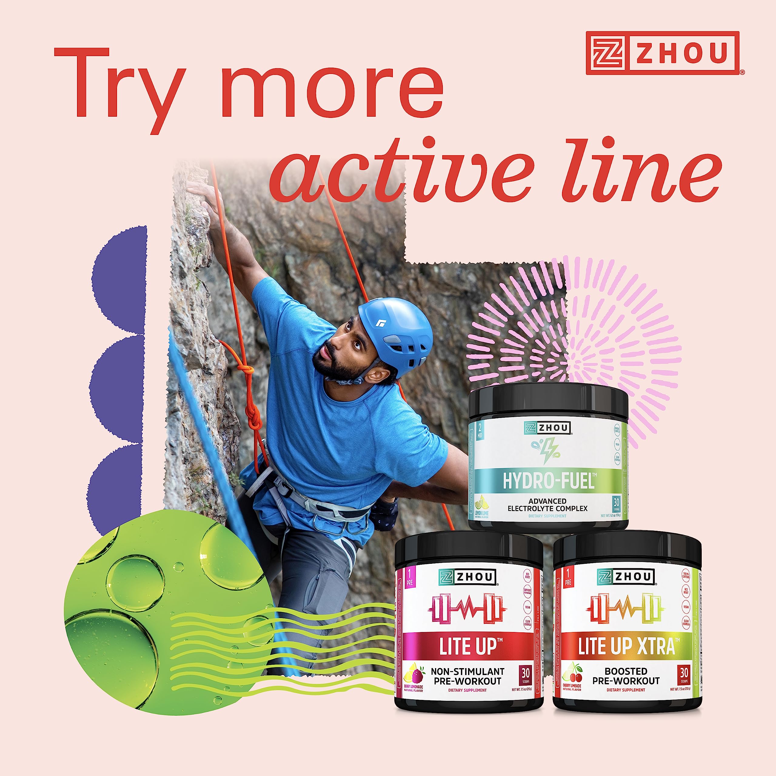 Zhou Boost Elite - etiquette produit affichant les ingrédients clés et leurs bénéfices.