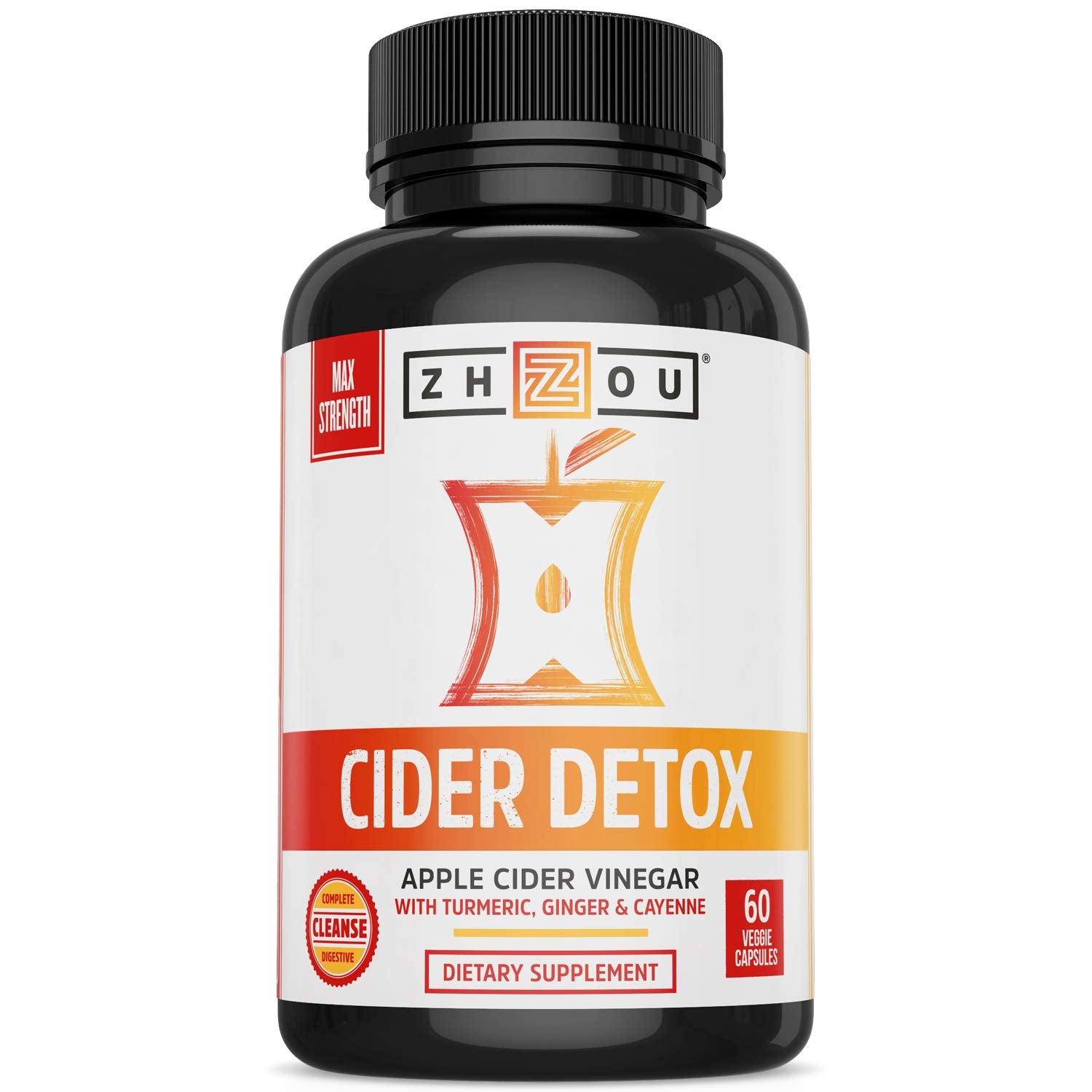 ZHOU Cider Detox bouteille avec mère, soutien bien-être quotidien.