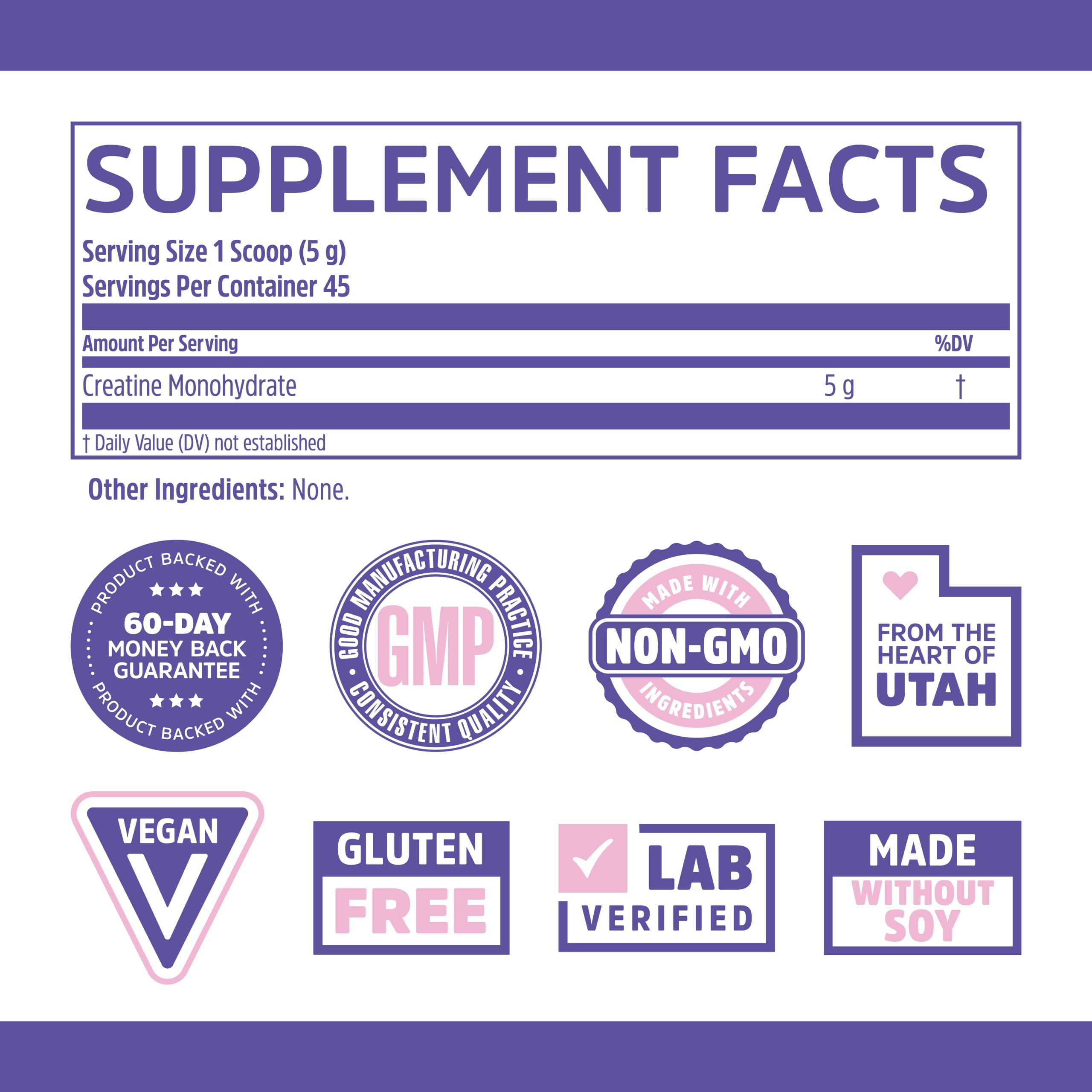 Zhou Creatine: bouteille illustration montrant le packaging vegan.
