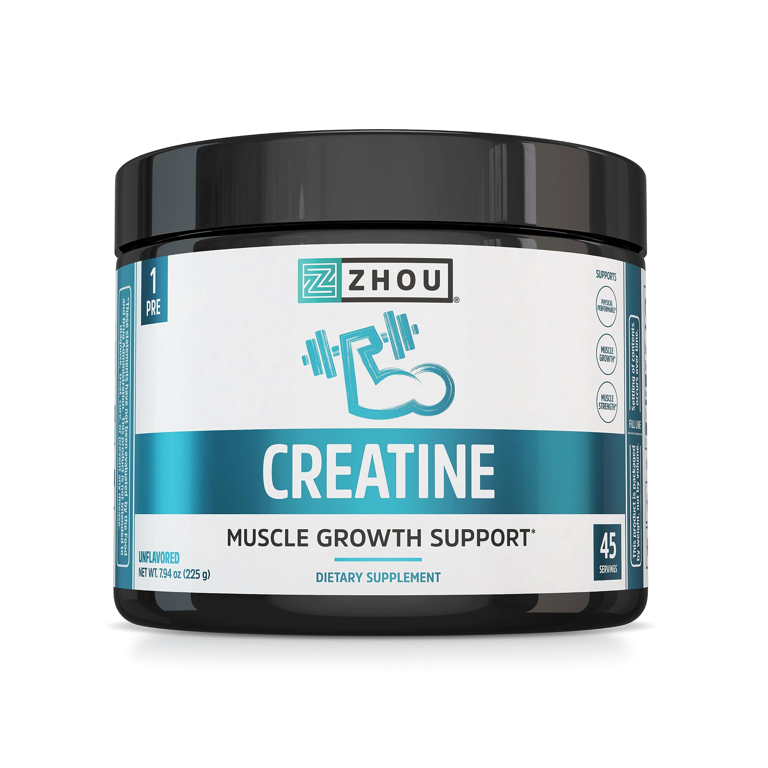 Zhou Creatine: poudre monohydrate pure prête à mélanger pour l'effort.