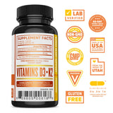 ZHOU D3+K2 : capsules végétales posées, soutien immunitaire potentiel.