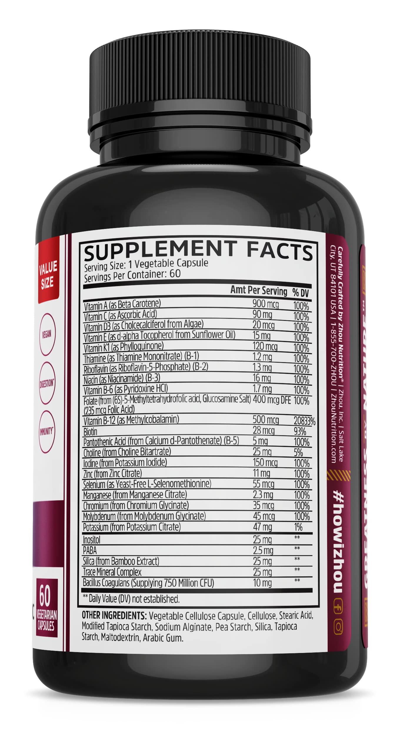 Zhou Daily Boost - capsules compactes, soutien digestif potentiel.