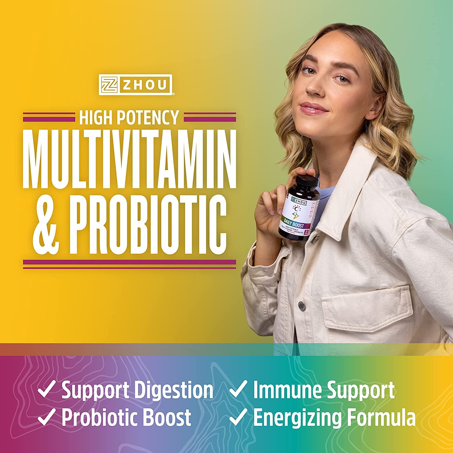 Zhou Daily Boost - icône immunité, potentiel soutien du système immunitaire.