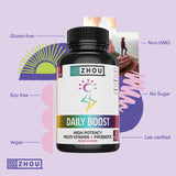 ZHOU Daily Boost tableau ingrédients présentant les éléments clés du produit.