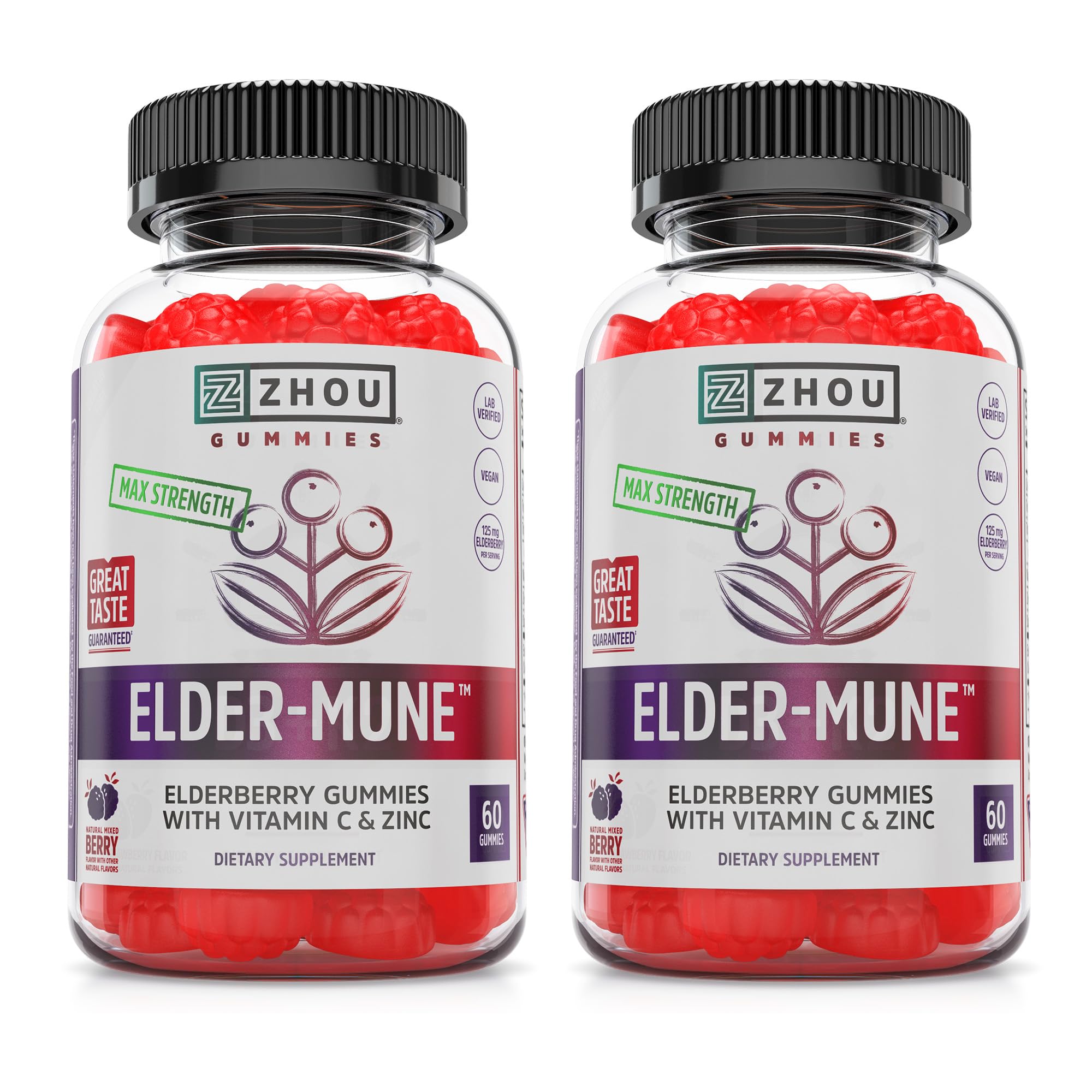 ZHOU Elder-Mune Gummies : bouteille visible pour une routine quotidienne pratique.